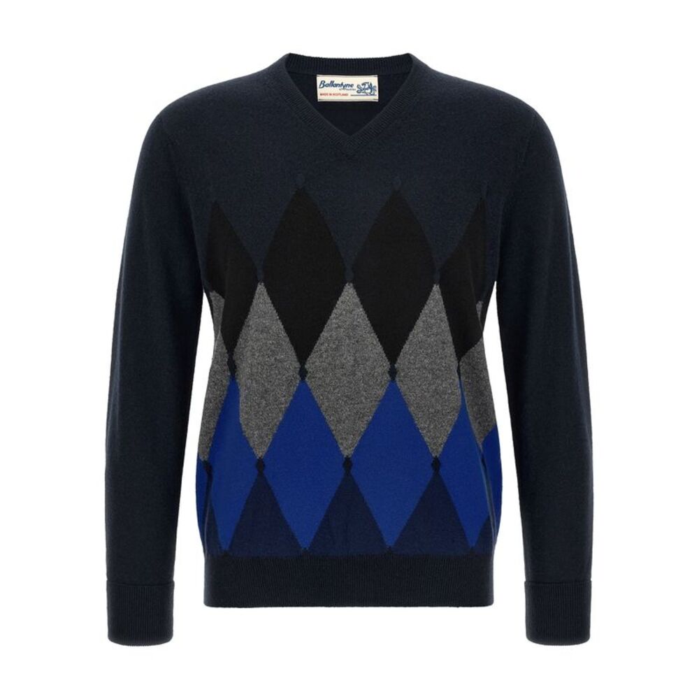 Ballantyne Blue Cashmere Men's Cardigan